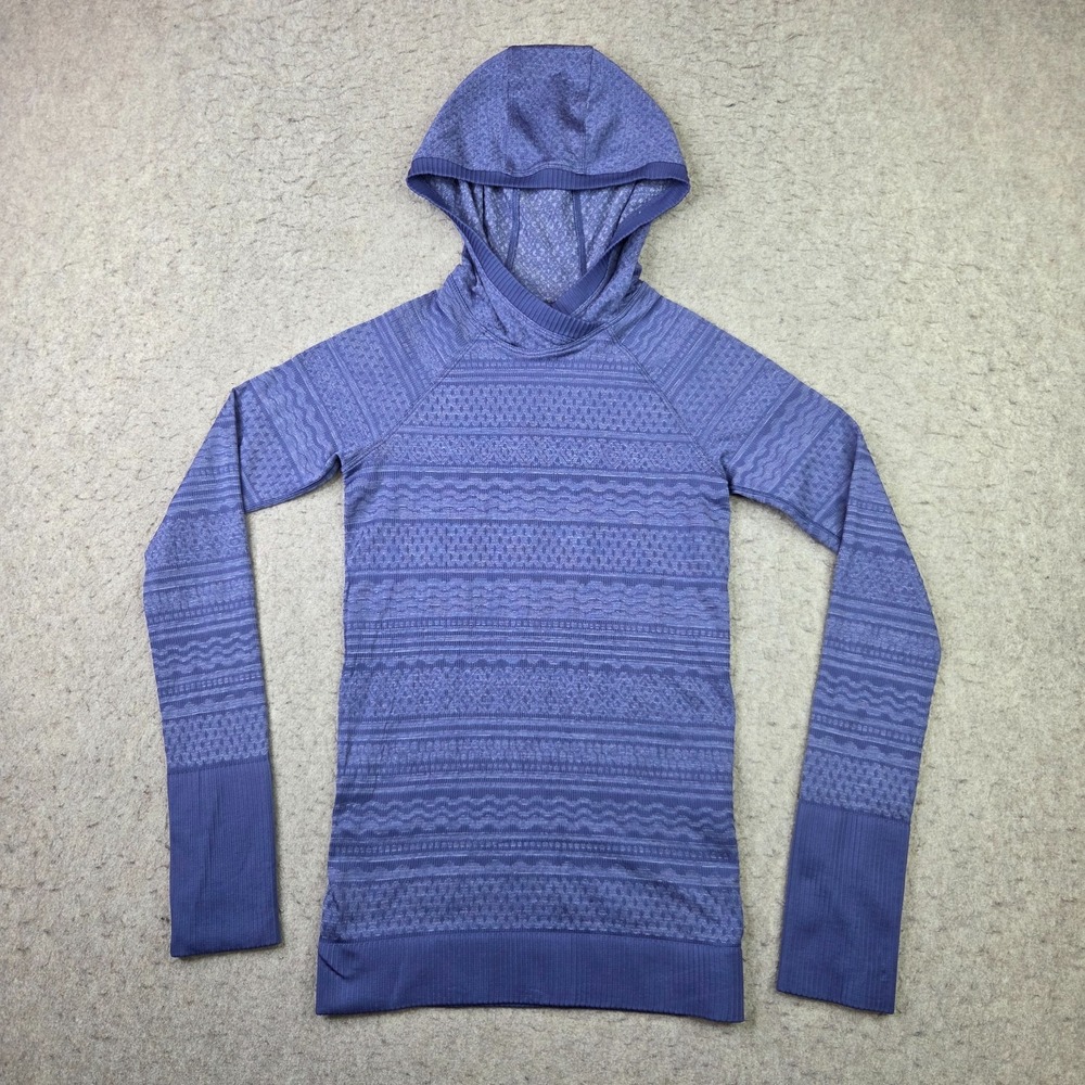 Lululemon Women's Rest Less Hoodie Gatsby Blue Size 2 Pullover Performance Run